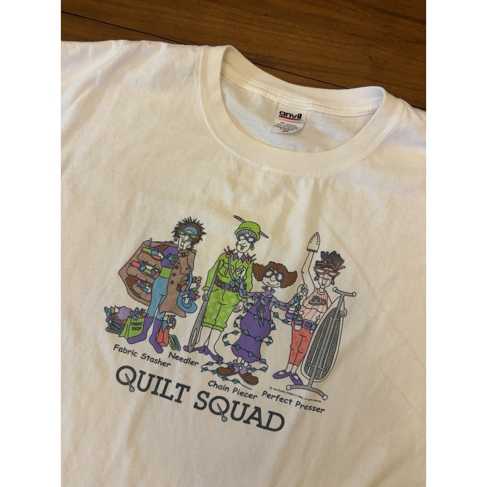 Vintage Quilt Squad Art T Shirt Adult 2XL Quilting Women Amy Bradley Y2K Cotton